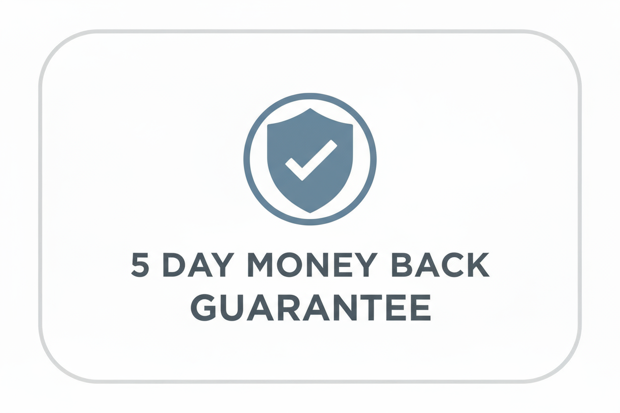5 Day Money Back Guarantee - Matching Size