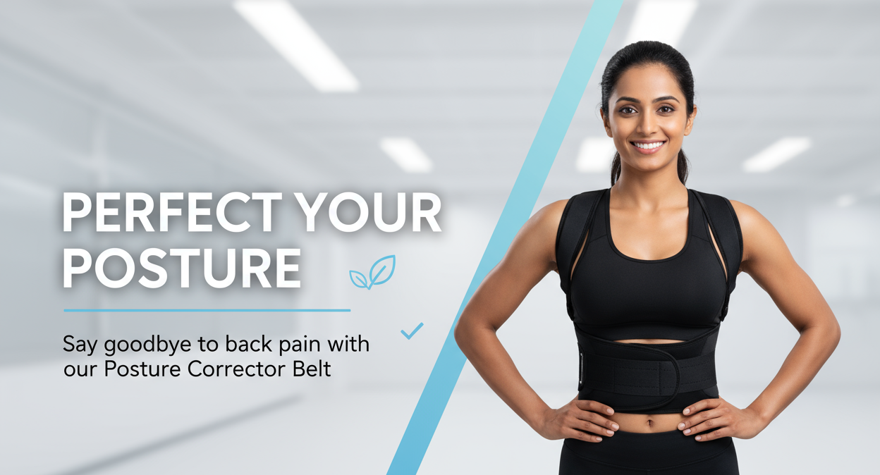 Posture Corrector Banner with Text